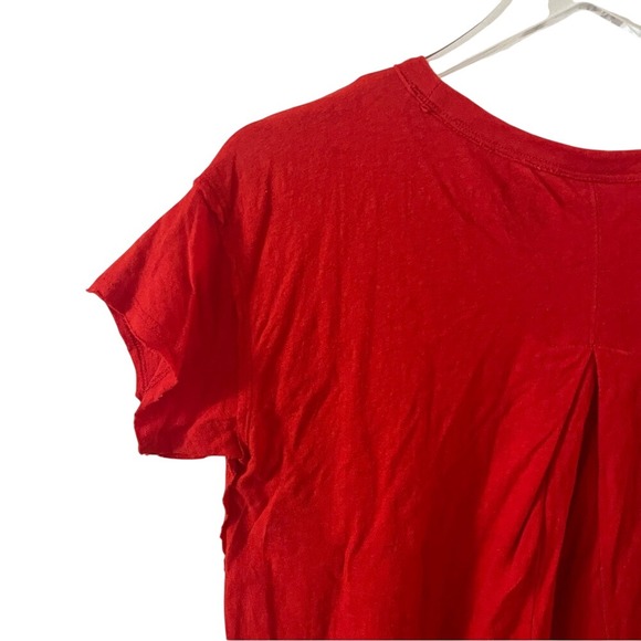 Anthropologie Pilcro Swing Tee Red Size Small Linen Cotton - Picture 14 of 16